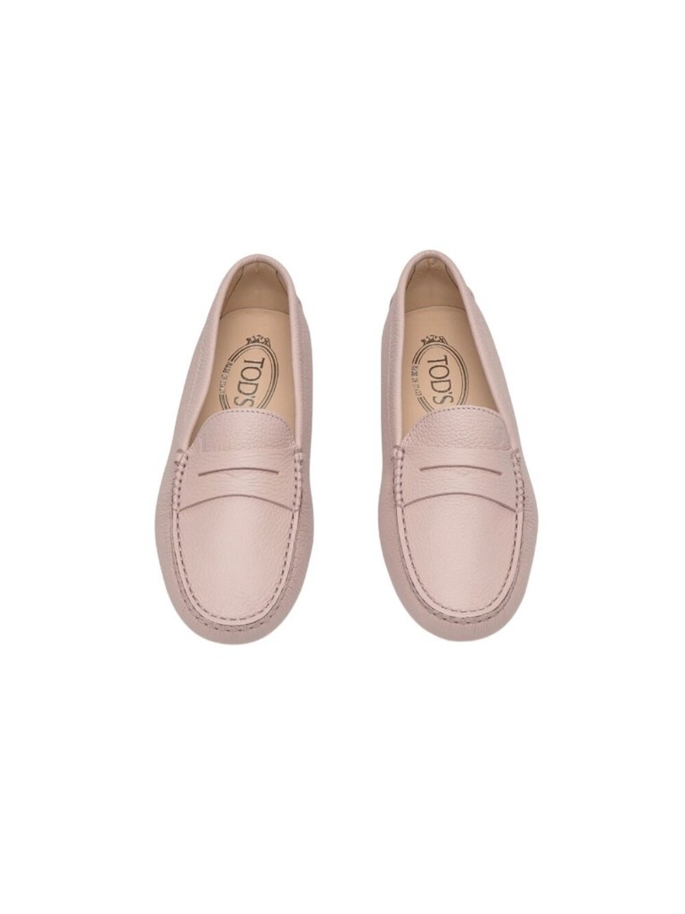 Tod’s Women’s Gommino Exposed-grained Calfskin Loafers Light Pink EU39